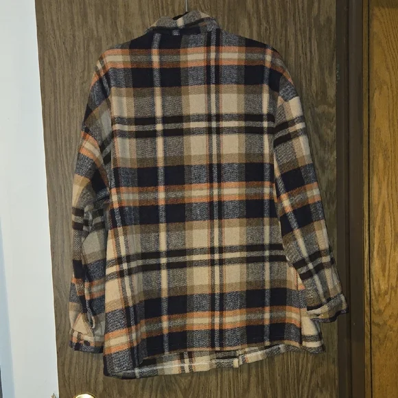 Plaid Button-Up Shacket - Picture 2 of 4